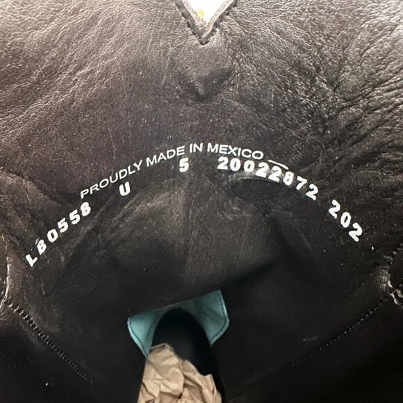 Lane EMMA JANE Turquoise Cowboy Boots Womens 5 Western Snip Toe 14" Tall Shaft - Picture 10 of 11